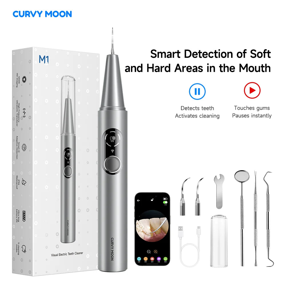 T6 Ultrasonic Tooth Cleaner – 5-Mode Dental Plaque & Tartar Remover with LED Light