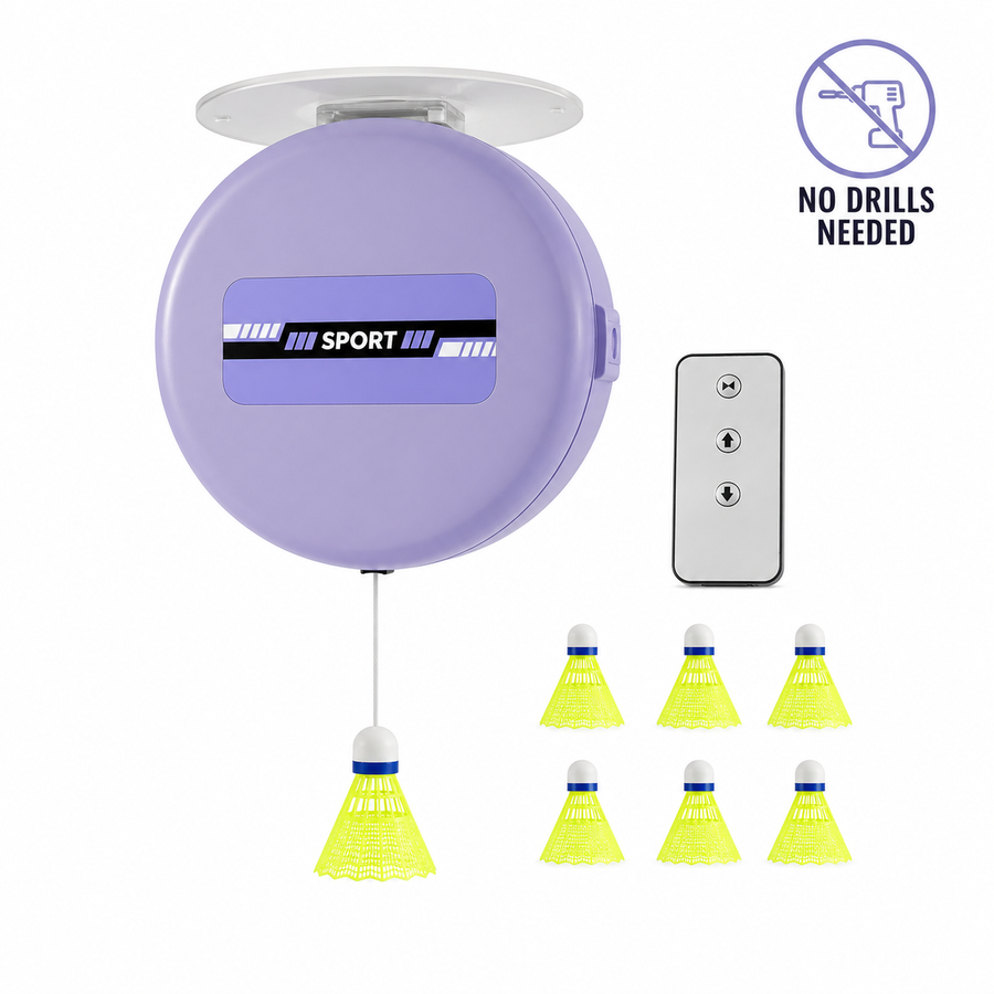 Solo Badminton Trainer Pro – Smart Ceiling Trainer with Remote Control