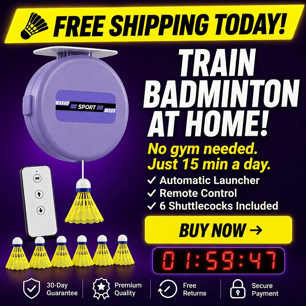 Solo Badminton Trainer Pro – Smart Ceiling Trainer with Remote Control