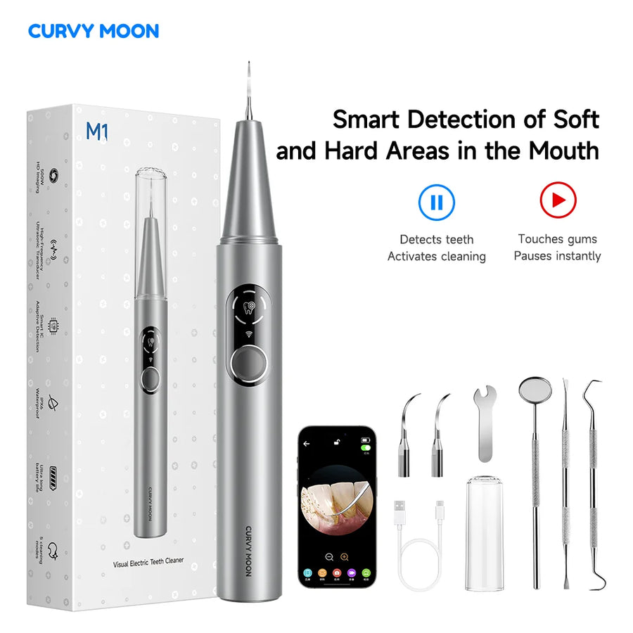 T6 Ultrasonic Tooth Cleaner – 5-Mode Dental Plaque & Tartar Remover with LED Light