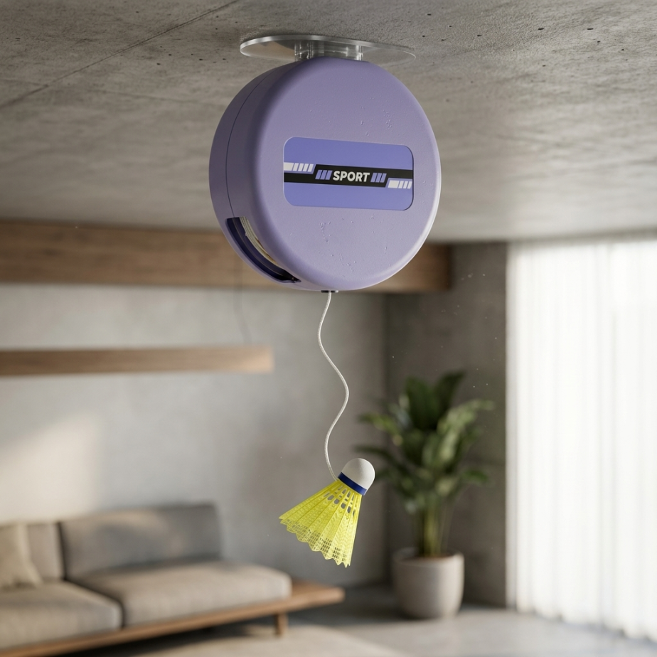 Solo Badminton Trainer Pro – Smart Ceiling Trainer with Remote Control